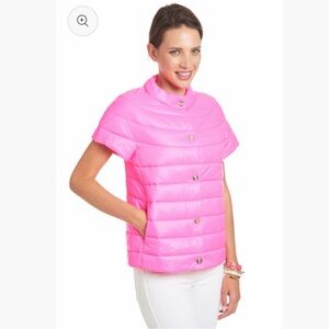 Patty Kim New York women’s Audrey short sleeve neon pink Maidstone club puffer S